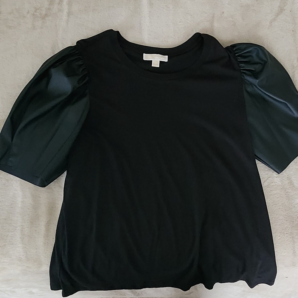 Michael Kors Black Puff Sleeve Blouse